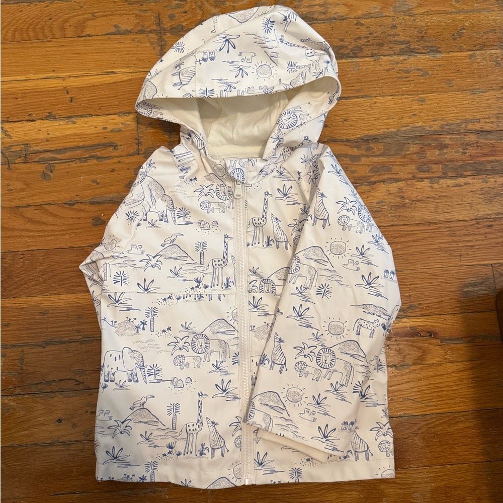 M&S White Animal Print Raincoat in sz 2-3 Years